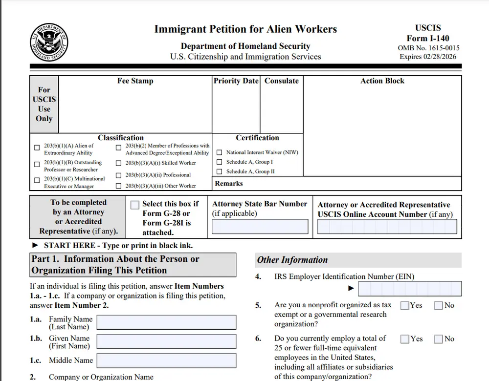 I-140 – Bước đầu tiên trong quy trình định cư Mỹ diện EB-3.