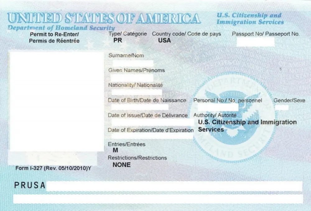 Re-Entry Permit (Mẫu I-327) do Sở Di trú Mỹ (USCIS) cấp