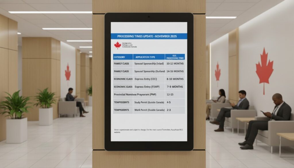 Thời gian xử lý hồ sơ nhập cư Canada được IRCC cập nhật tháng 11/2025
