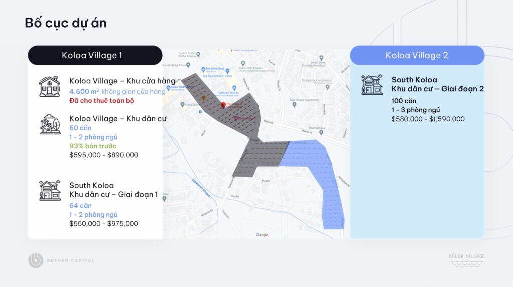 Dự án EB-5 Hawaii Koloa Village 2 vùng nông thôn