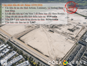 Tiến độ dự án EB-5 Cota Vera 2 đến tháng 01/2026