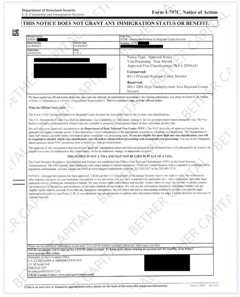 Dự án EB-5 Four Seasons: Nhà đầu tư Việt Nam nhận chấp thuận đơn I-526E chỉ sau 13 tháng 