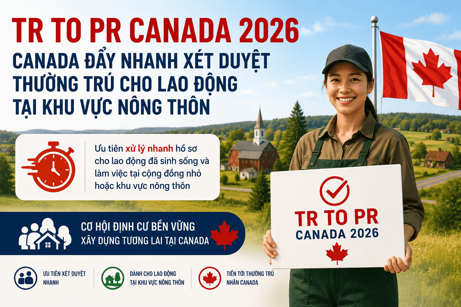 Canada đẩy nhanh xét duyệt thường trú cho lao động tại khu vực nông thôn
