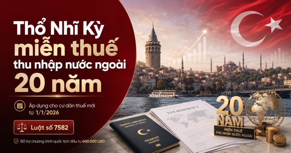 Thổ Nhĩ Kỳ miễn thuế thu nhập nước ngoài 20 năm