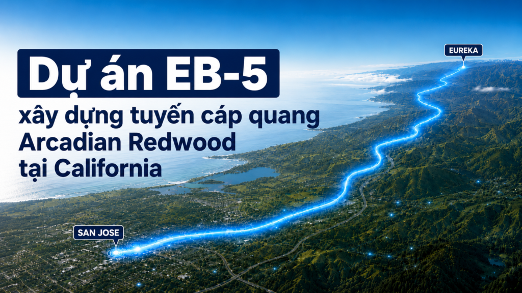 Dự án EB-5 xây dựng tuyến cáp quang Arcadian Redwood tại California