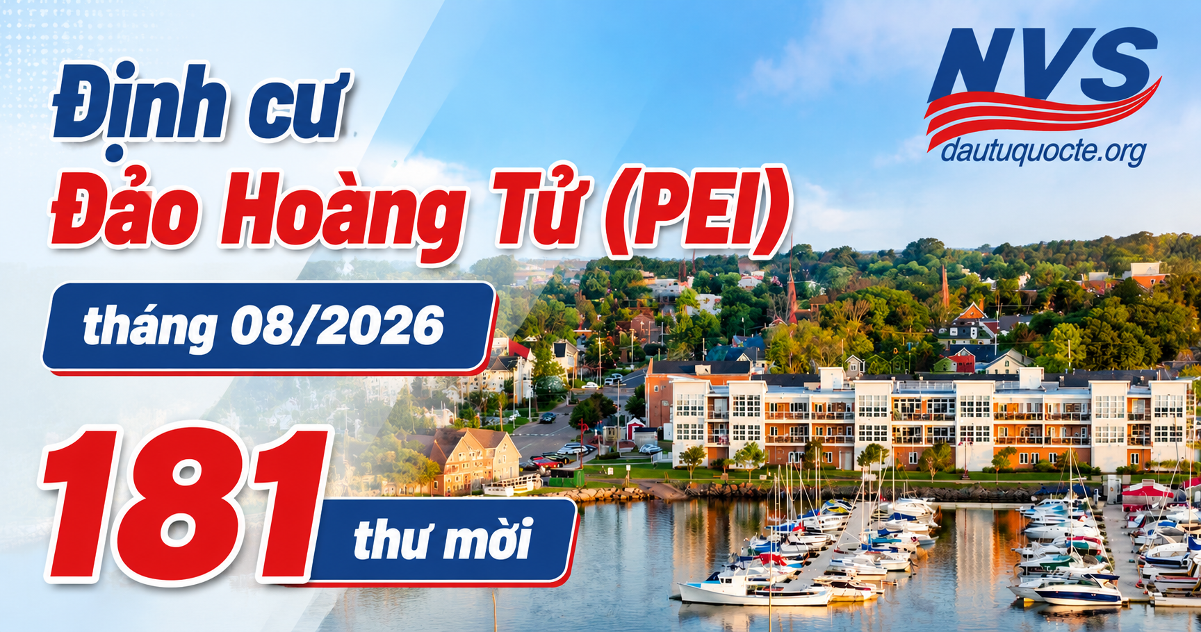 Định cư Đảo Hoàng Tử (PEI) tháng 08/2026 với 181 thư mời